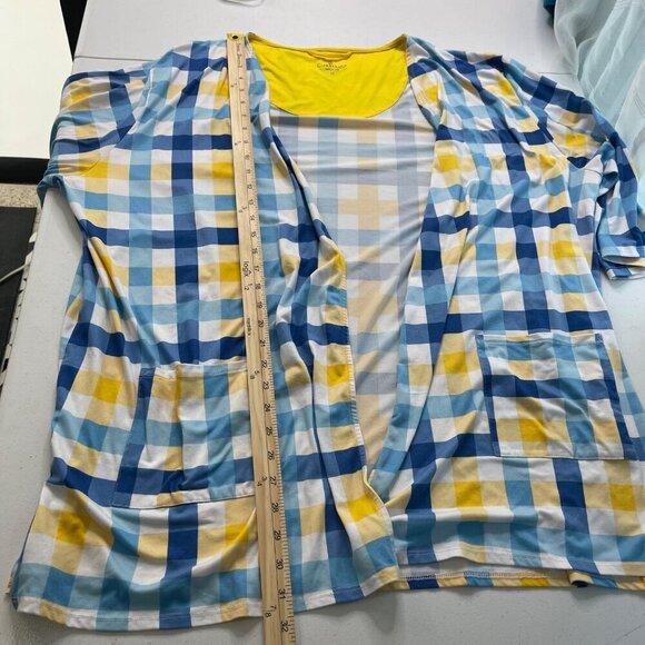 Cuddl Duds Cool & Airy‎ Ultra Patch Pocket Wrap Sweater Women's 1X Plaid - Picture 8 of 10